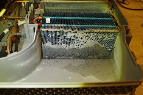 Evaporator coil before cleaning